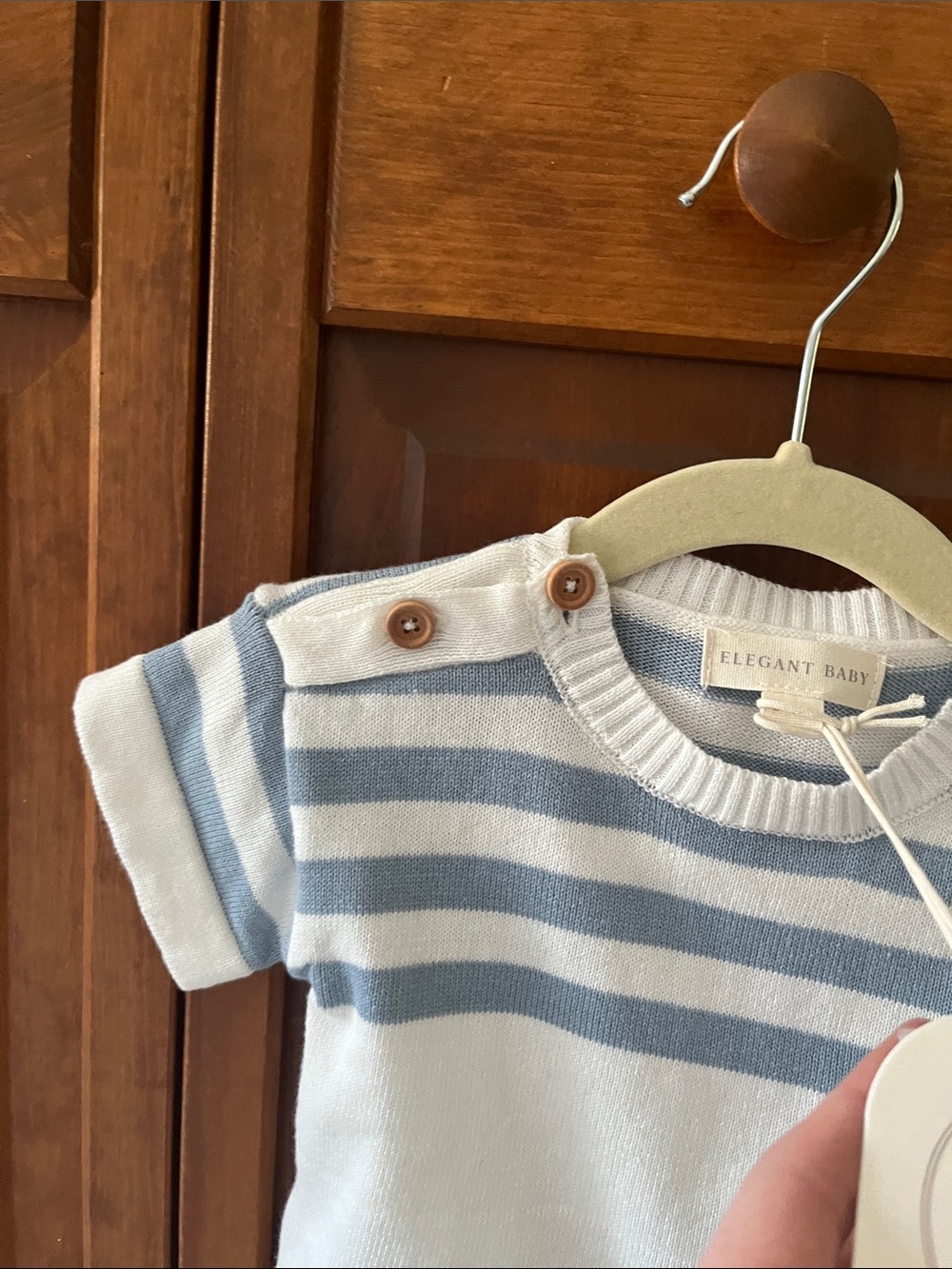 Elegant Baby Blue Stripe Nautical Kids Matching Set Knit Adventure Cargo Sz. 3-6 - Picture 7 of 15